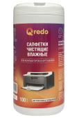 Салфетки чистящие д/оргтехники Qredo туба 100шт.