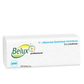 Полотенца листовые белые 2слойные V Belux 200 лист.22*22