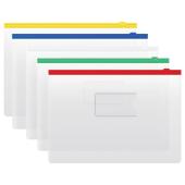 Конверт на молнии А4 СТАММ ZIP, прозрачная, карман Конверт на молнии А4 СТАММ ZIP, прозрачная, карман