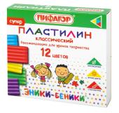Пластилин 12 цв. 120 гр. ПИФАГОР Эники-Беники