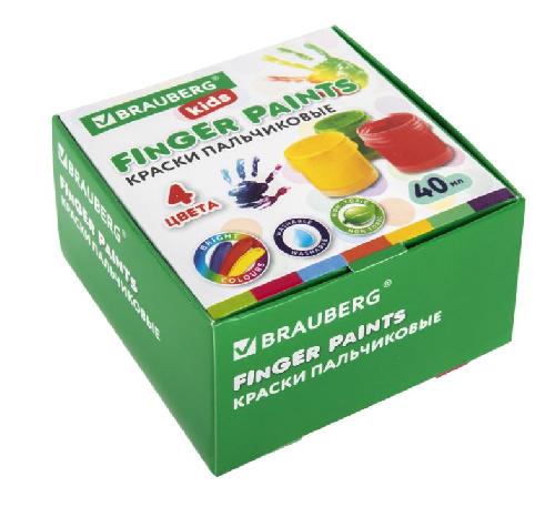 Краски пальчиковые 4цв.по 40мл Brauberg