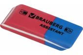 Ластик BRAUBERG "Assistant 80", 41х14х8 мм, красно-синий
