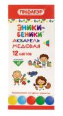 Краски акварель ПИФАГОР "ЭНИКИ-БЕНИКИ NEW", мед., 12 цв., картонная коробка 