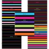 Тетрадь общая 96 л. клет.офс, Color Stripes, BRAUBERG, глянц.ламин