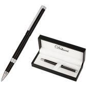 Ручка-роллер Delucci Classico черная, 0,6мм, цвет корпуса - черный/хром, подар. упак.